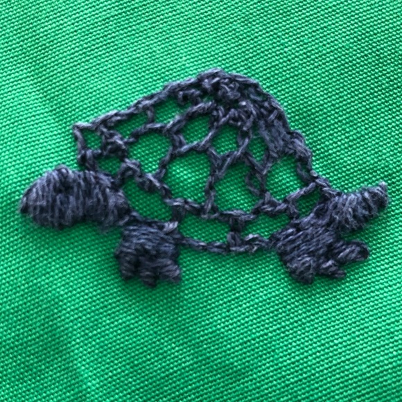 Vintage wrap embroidered turtle skirt - Picture 3 of 5